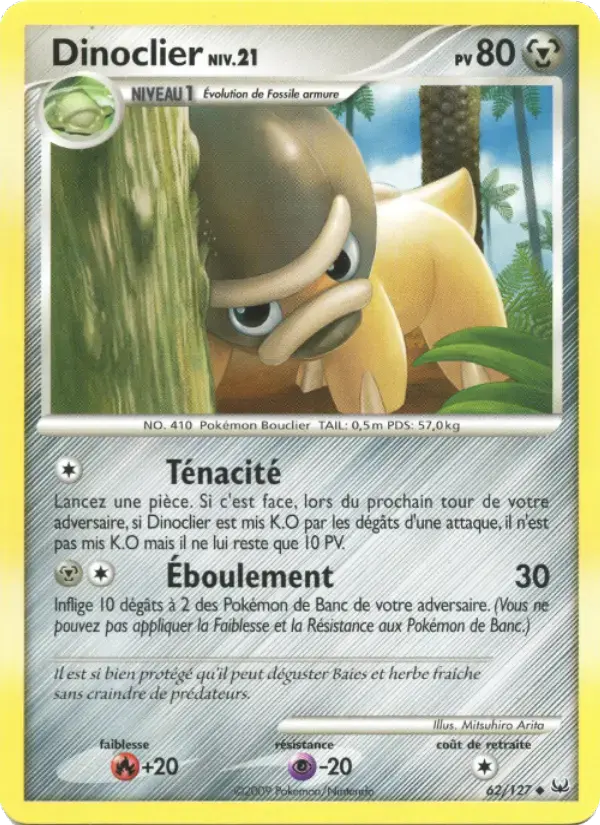 Carte Pokémon Dinoclier #62 — Platine
