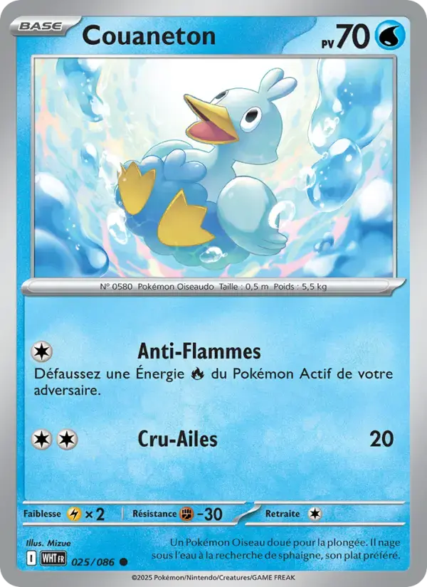 Carte Pokémon Couaneton #025 — Flamme Blanche