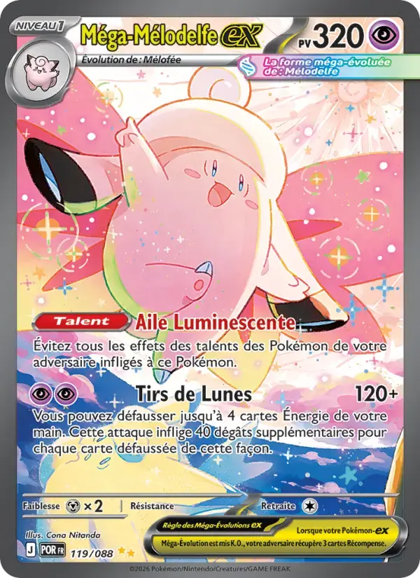 Carte Pokémon Méga-Mélodelfe-ex #119 — Équilibre Parfait