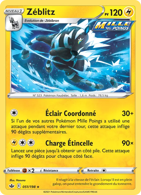 Carte Pokémon Zéblitz #51 — Règne de Glace
