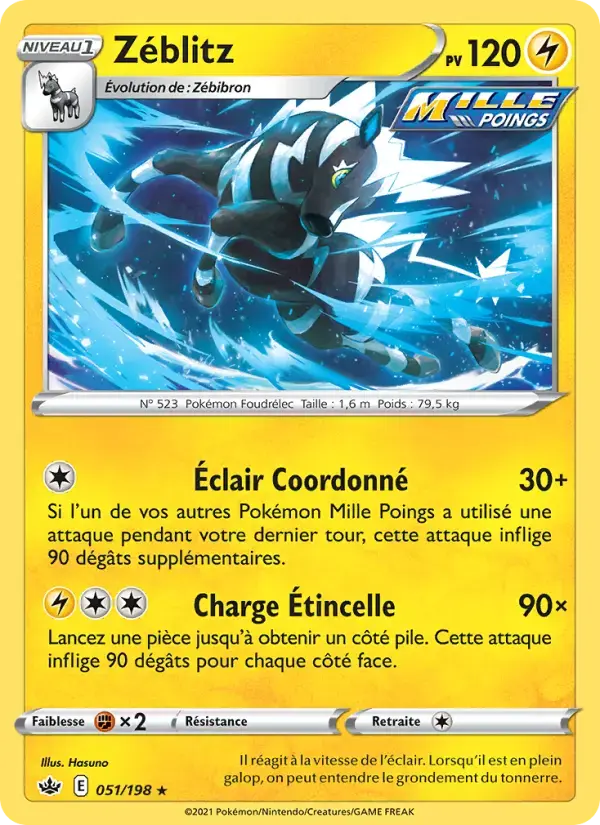 Carte Pokémon Zéblitz #51 — Règne de Glace