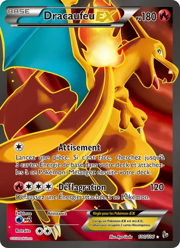 Carte Pokémon Dracaufeu EX #100 — Étincelles