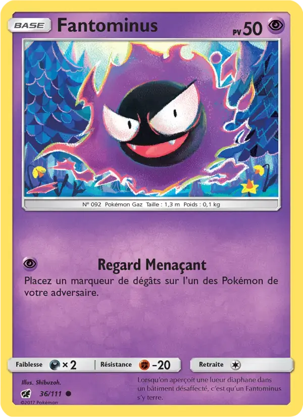 Carte Pokémon Fantominus #36 — Invasion Carmin