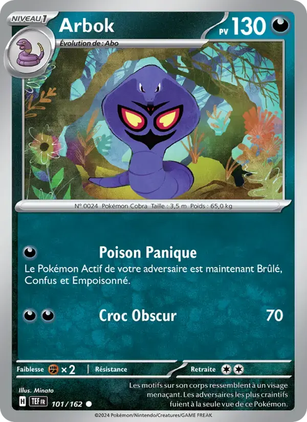 Carte Pokémon Arbok #101 — Forces Temporelles