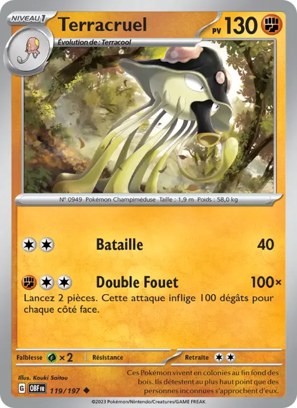 Carte Pokémon Terracruel #119 — Flammes Obsidiennes