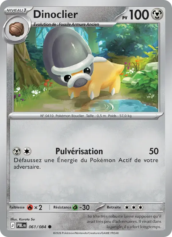 Carte Pokémon Dinoclier #061 — Nuit Noire