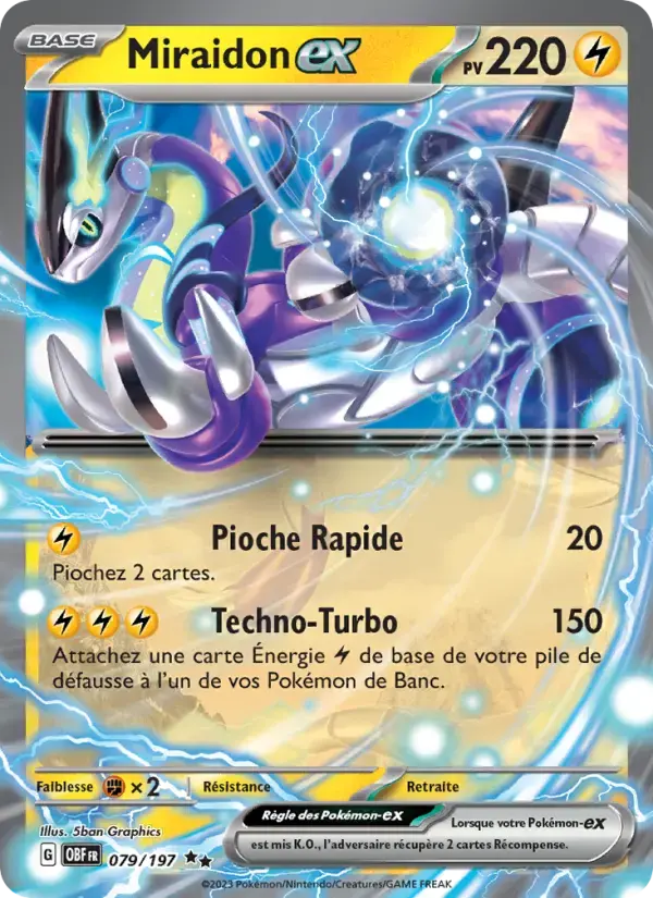 Carte Pokémon Miraidon-ex #079 — Flammes Obsidiennes