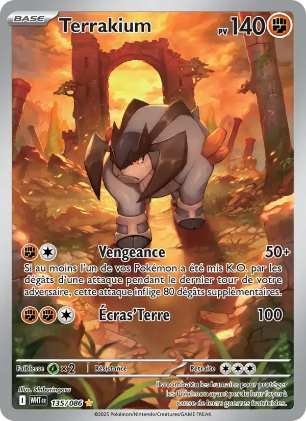 Carte Pokémon Terrakium #135 — Flamme Blanche