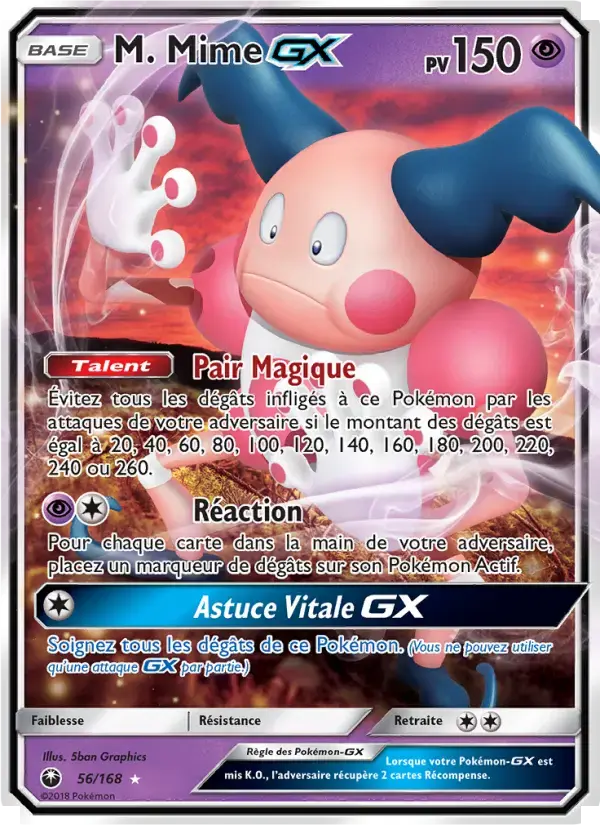 Carte Pokémon M. Mime GX #56 — Tempête Céleste