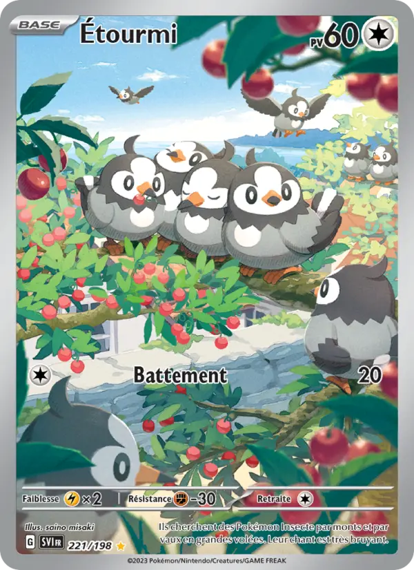 Carte Pokémon Étourmi #221 — Écarlate et Violet