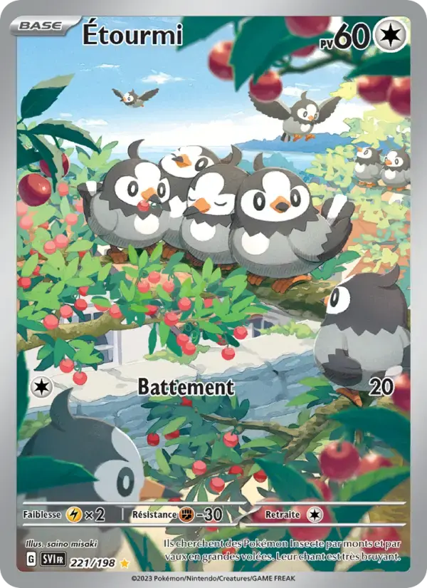 Carte Pokémon Étourmi #221 — Écarlate et Violet