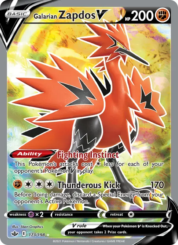 Galarian Zapdos V #173 — Chilling Reign