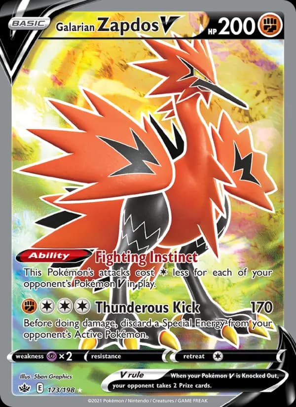 Galarian Zapdos V #173 — Chilling Reign