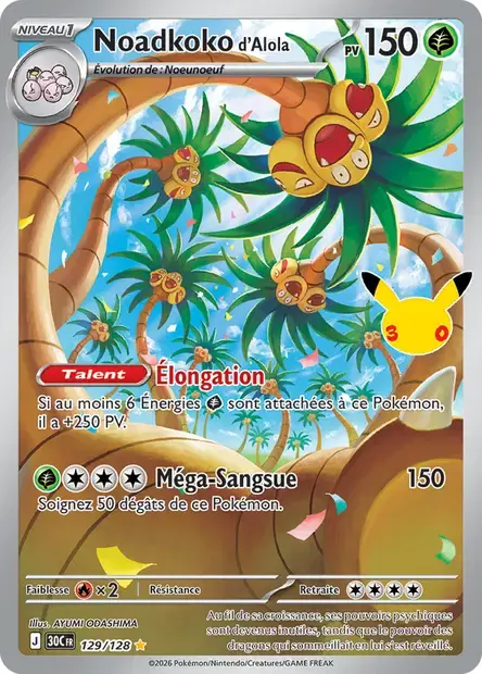 Carte Pokémon Noadkoko d'Alola #129 — 30ᵉ Anniversaire