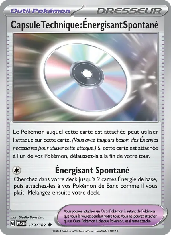 Carte Pokémon Capsule Technique : Énergisant Spontané #179 — Faille Paradoxe