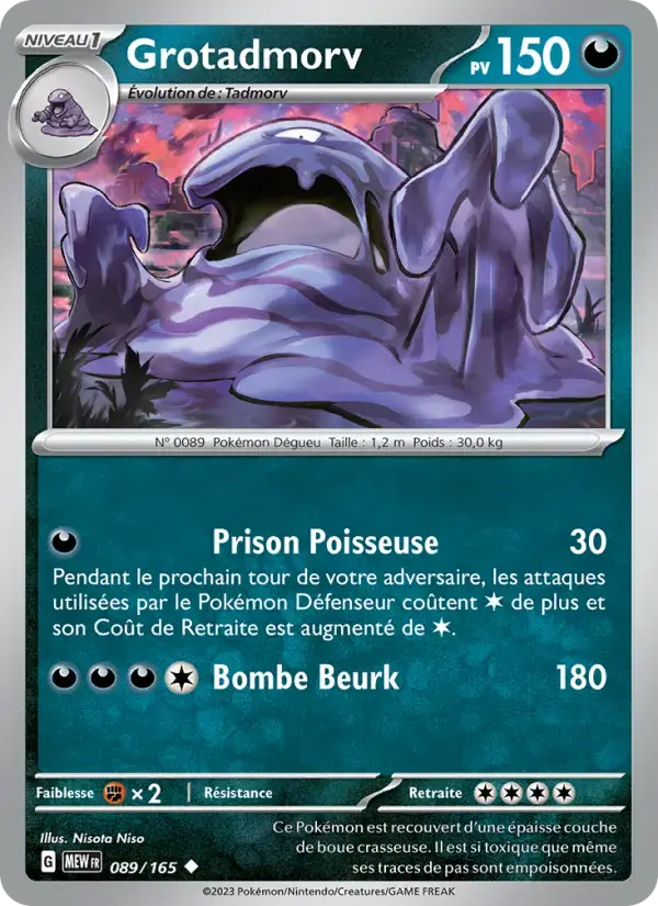 Carte Pokémon Grotadmorv #089 — Pokémon 151