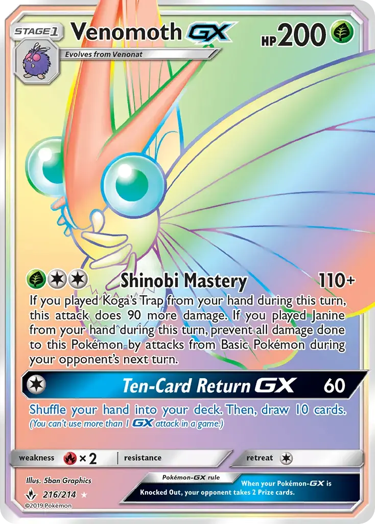 Venomoth GX #216 — Unbroken Bonds