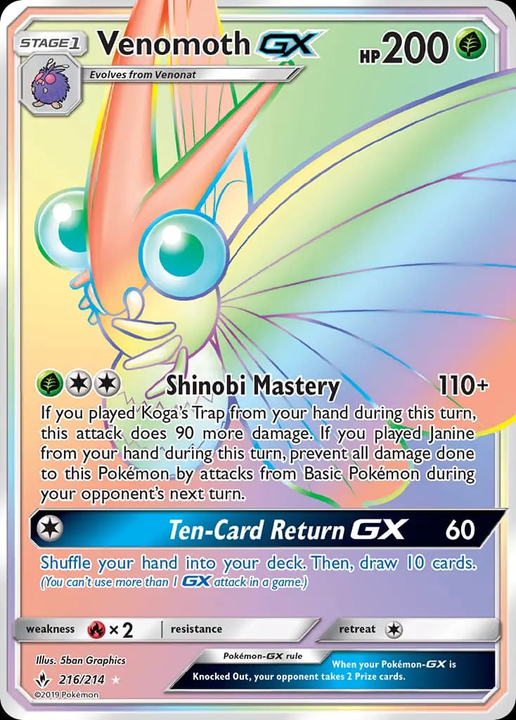 Venomoth GX #216 — Unbroken Bonds