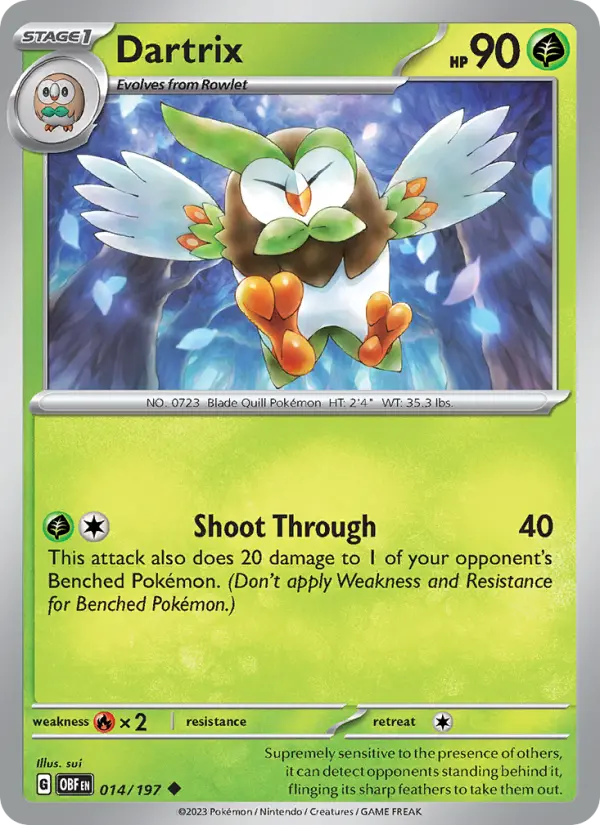 Carte Pokémon Efflèche #014 — Flammes Obsidiennes