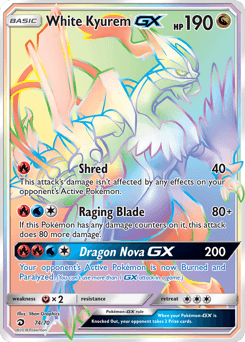 Carte Pokémon Kyurem Blanc GX #74 — Majesté des Dragons