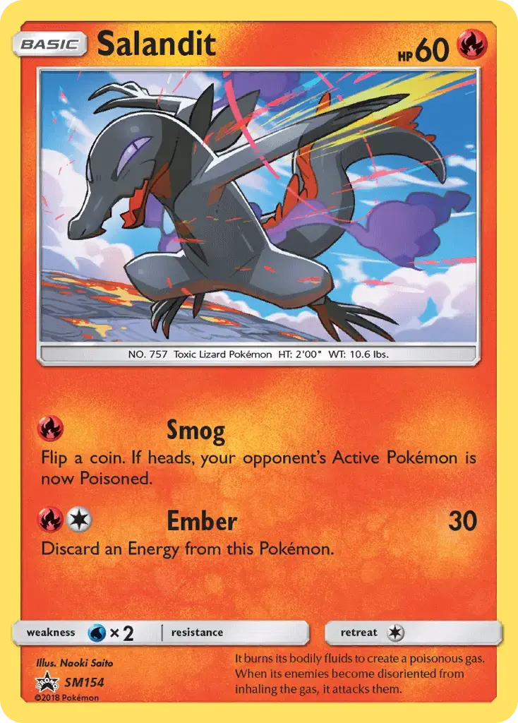 Carte Pokémon Salandit #SM154 — Promos Soleil et Lune