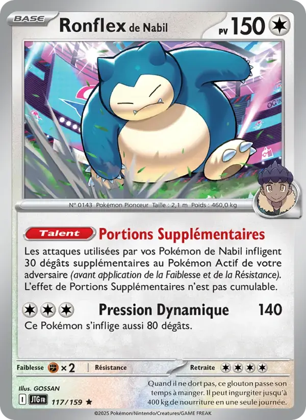 Carte Pokémon Ronflex de Nabil #117 — Aventures Ensemble