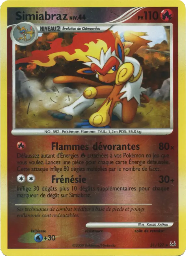 Carte Pokémon Simiabraz #31 — Platine