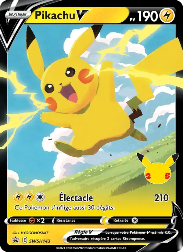Carte Pokémon Pikachu V #SWSH143 — Promos Épée et Bouclier