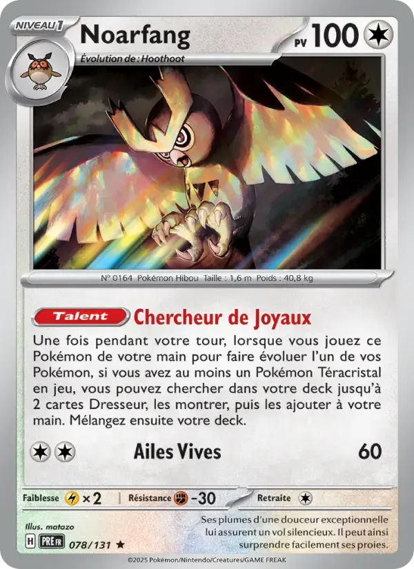 Carte Pokémon Noarfang #078 — Évolutions Prismatiques