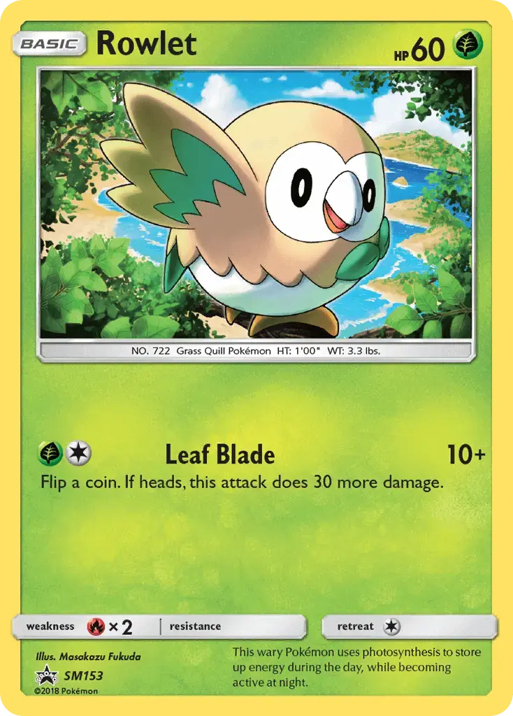 Carte Pokémon Rowlet #SM153 — Promos Soleil et Lune