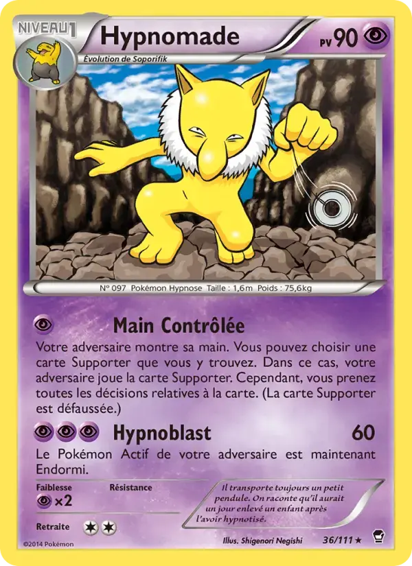 Carte Pokémon Hypnomade #36 — Poings Furieux