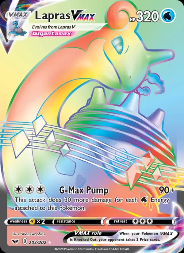 Lapras VMAX #203 — Sword & Shield