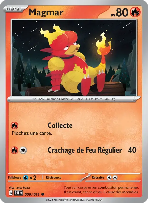 Carte Pokémon Magmar #009 — Destinées de Paldea