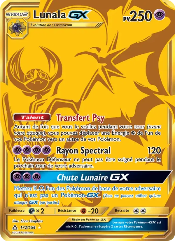 Carte Pokémon Lunala GX #172 — Ultra-Prisme
