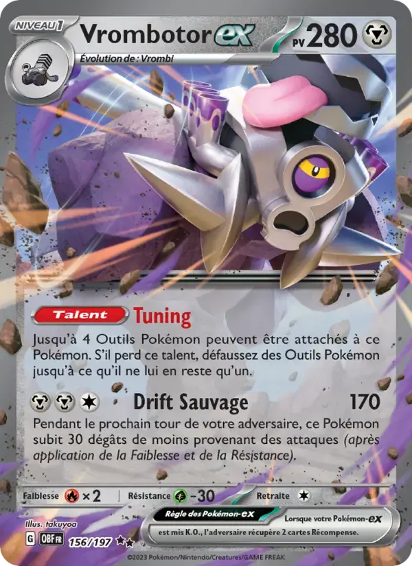 Carte Pokémon Vrombotor-ex #156 — Flammes Obsidiennes