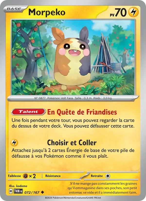 Carte Pokémon Morpeko #072 — Mascarade Crépusculaire