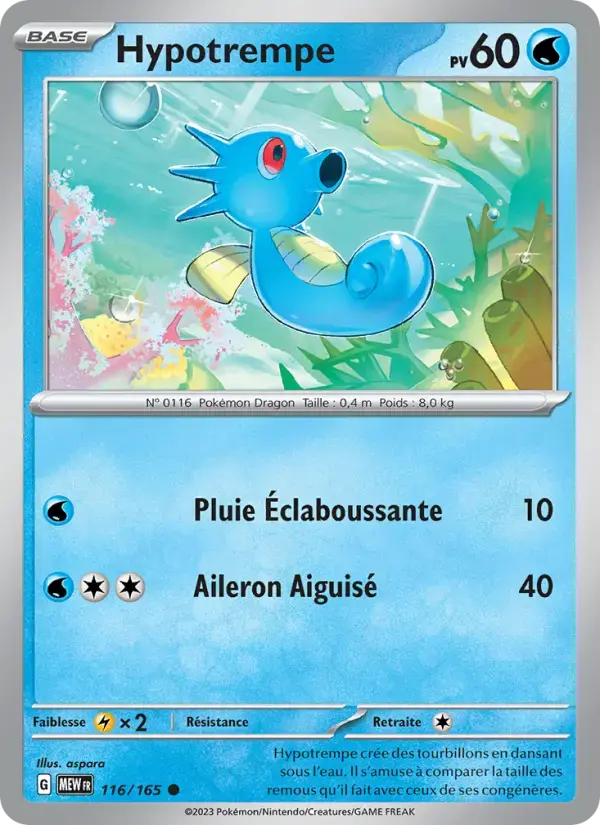 Carte Pokémon Hypotrempe #116 — Pokémon 151