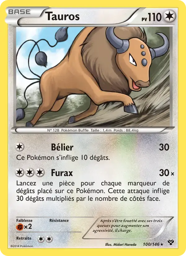Carte Pokémon Tauros #100 — XY