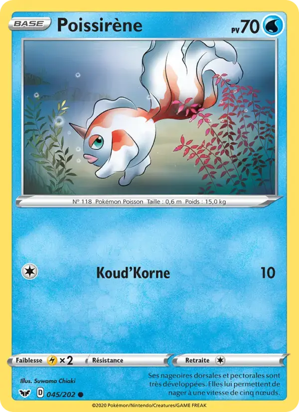Carte Pokémon Poissirène #45 — Épée et Bouclier