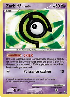 Carte Pokémon Zarbi C #67 — Diamant et Perle