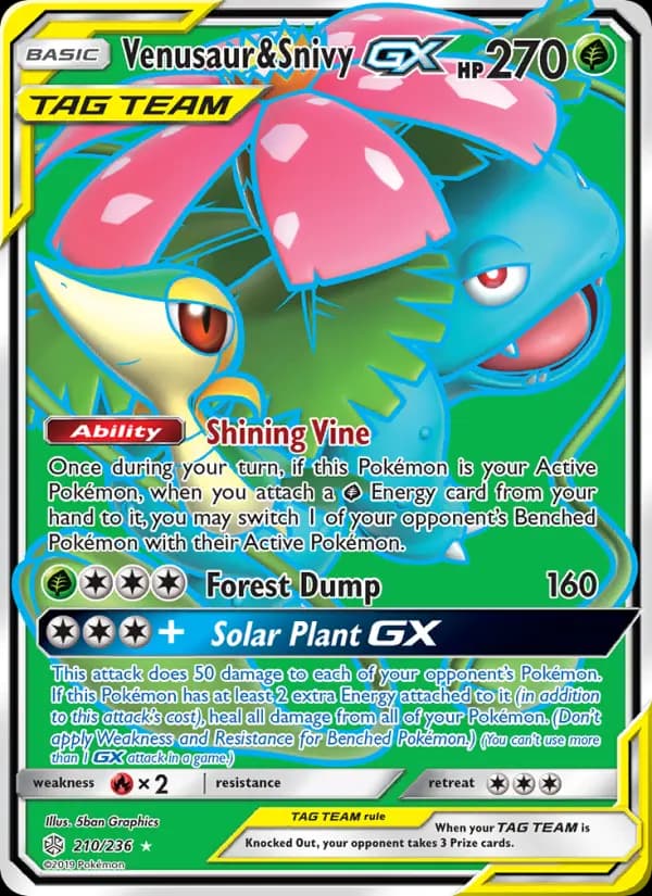 Venusaur & Snivy GX #210 — Cosmic Eclipse