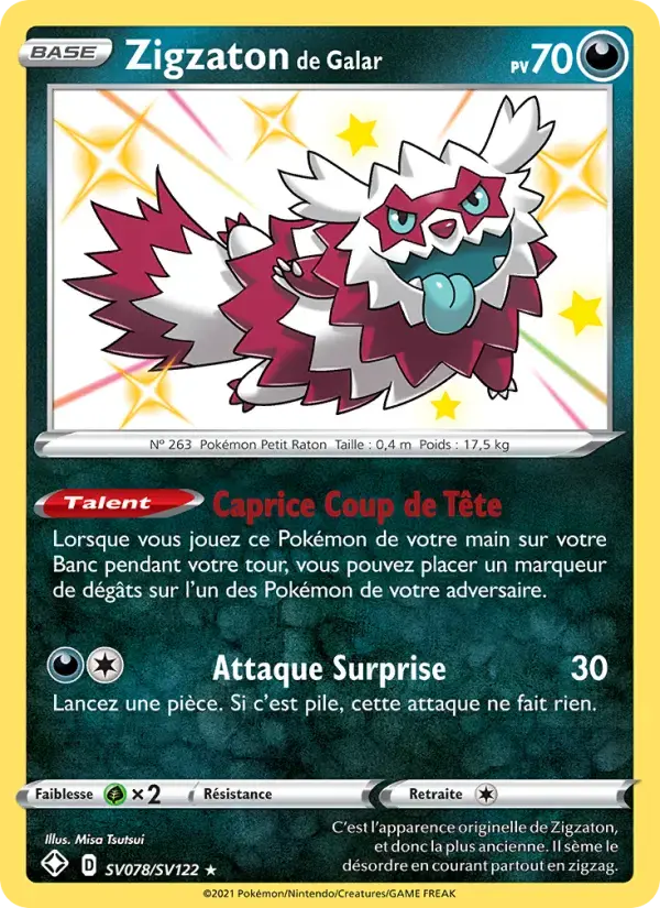 Carte Pokémon Zigzaton de Galar #SV078 — Destinées Radieuses