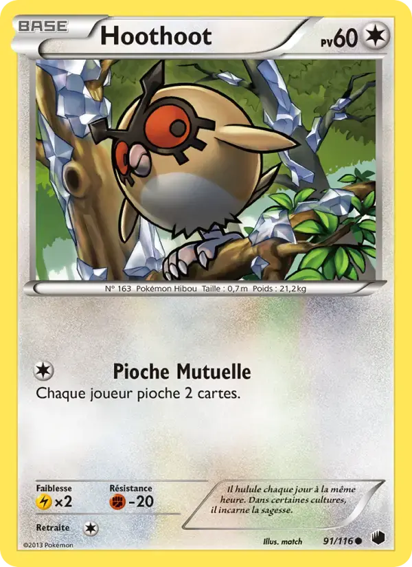 Carte Pokémon Hoothoot #91 — Glaciation Plasma