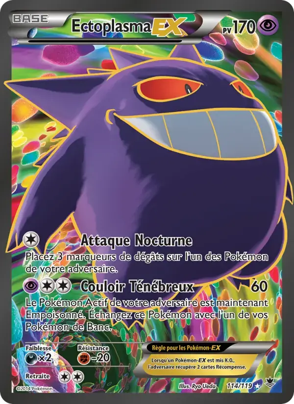 Carte Pokémon Ectoplasma EX #114 — Vigueur Spectrale