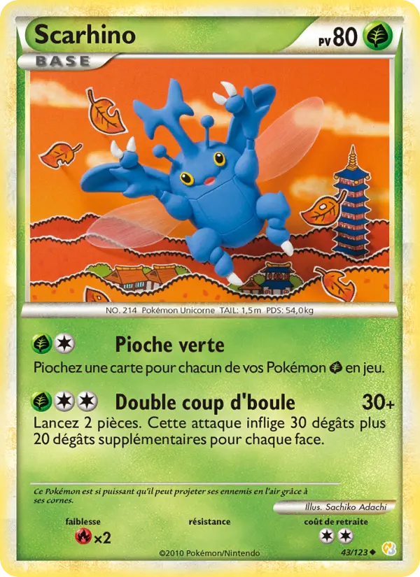 Carte Pokémon Scarhino #43 — HeartGold SoulSilver