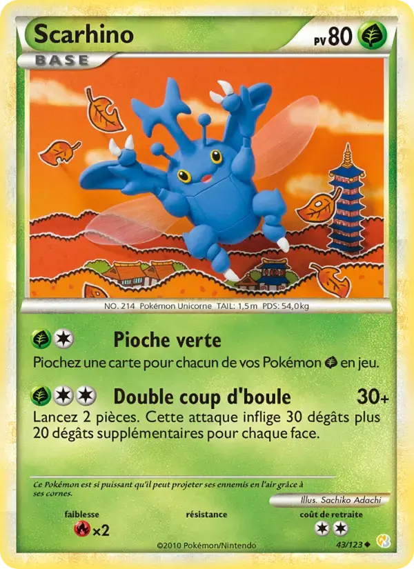 Carte Pokémon Scarhino #43 — HeartGold SoulSilver