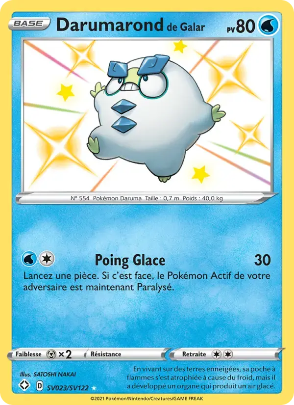 Carte Pokémon Darumarond de Galar #SV023 — Destinées Radieuses