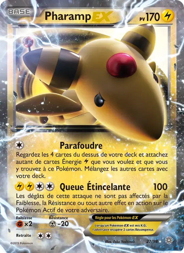 Carte Pokémon Pharamp EX #27 — Origines Antiques