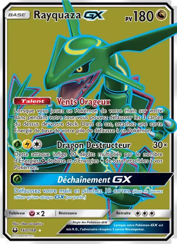 Carte Pokémon Rayquaza GX #160 — Tempête Céleste