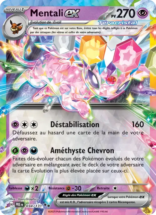 Carte Pokémon Mentali-ex #034 — Évolutions Prismatiques